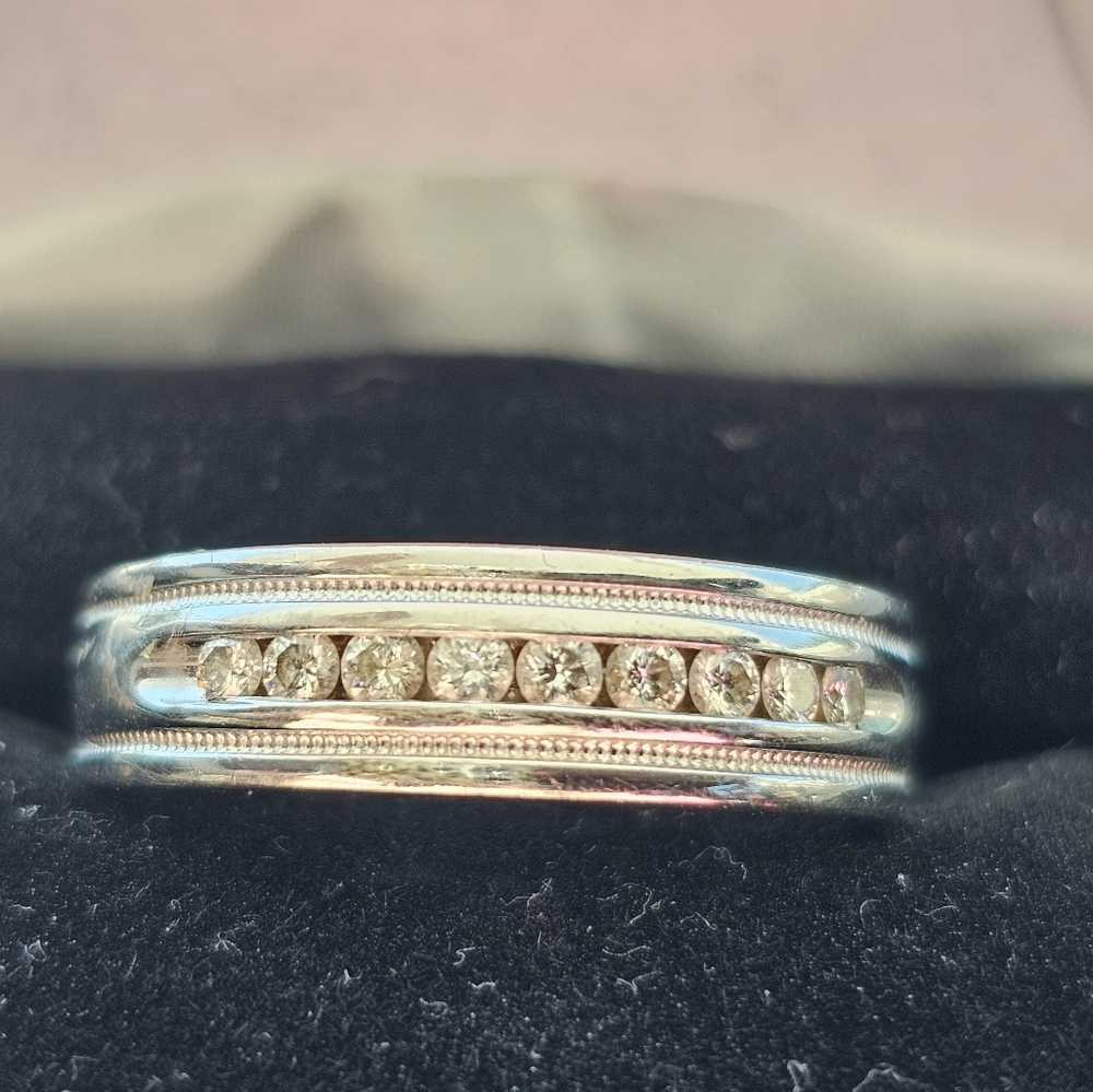 Mens 1/3 Ct Diamond 14kt Wg Ring